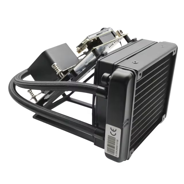 NerdQaxe++ Hydro Solo Bitcoin Miner with sleek design and cooling system, showcasing the back view for optimal performance.