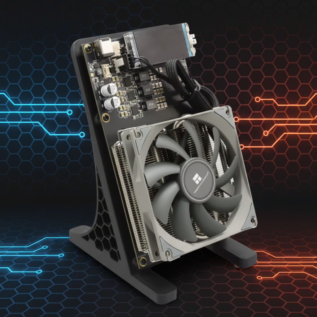 Bitcoin Miner - Dark Charcoal Hex Background
