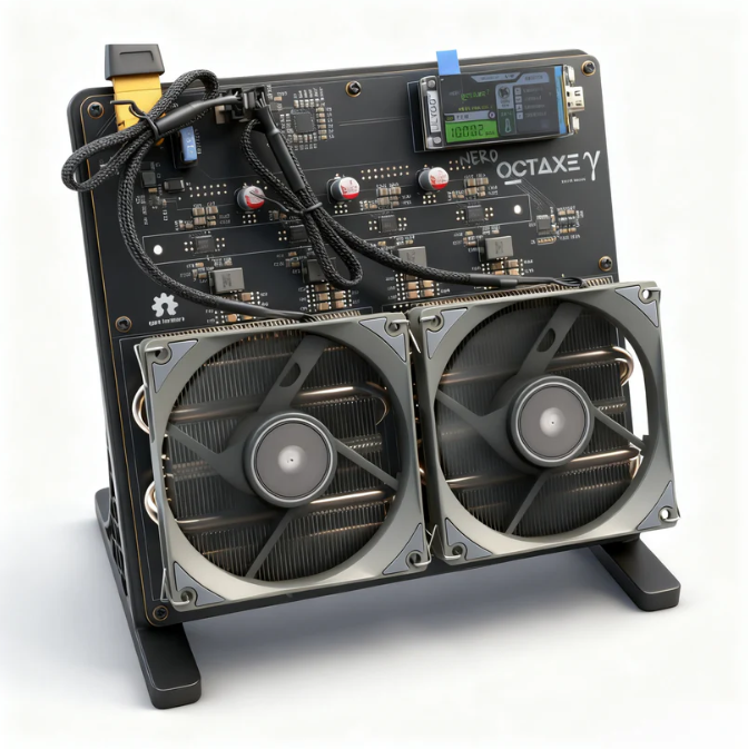 NerdOCTaxe Solo Bitcoin Miner by Solo Bit Mining Australia, featuring a compact design and cooling vents for efficient performance.