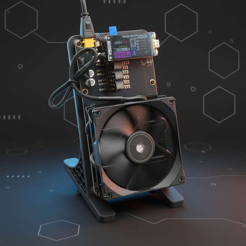 Solo Bitcoin Miner - Abstract Tech Charcoal
